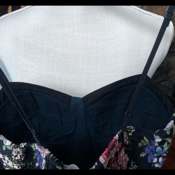 Band of Gypsies Black Floral Sleeveless Corset top Mini Dress XS - Picture 5 of 11